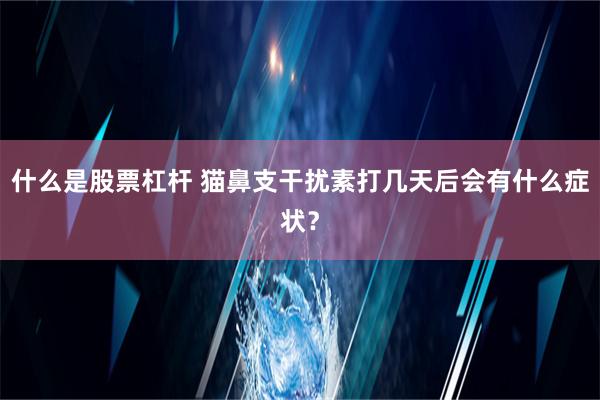 什么是股票杠杆 猫鼻支干扰素打几天后会有什么症状？