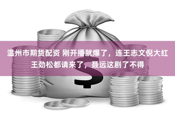 温州市期货配资 刚开播就爆了，连王志文倪大红王劲松都请来了，聂远这剧了不得