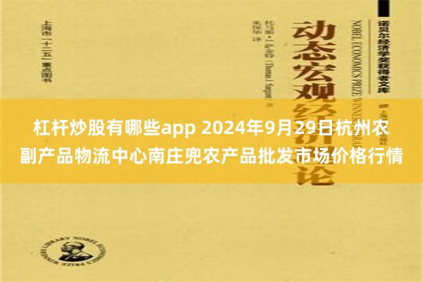 杠杆炒股有哪些app 2024年9月29日杭州农副产品物流中心南庄兜农产品批发市场价格行情