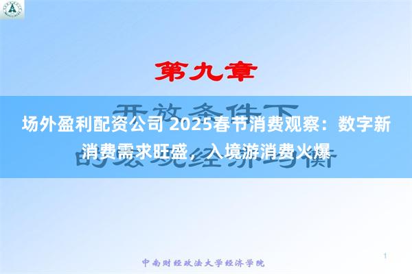 场外盈利配资公司 2025春节消费观察：数字新消费需求旺盛，入境游消费火爆